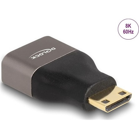 Delock HDMI mini C Ethernet -> HDMI 2.1 Ethernet M/F adapter szürke