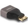 Delock HDMI mini C Ethernet -> HDMI 2.1 Ethernet M/F adapter szürke