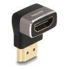 Delock HDMI 2.1 Ethernet -> HDMI 2.1 Ethernet M/F adapter fekete 90° le