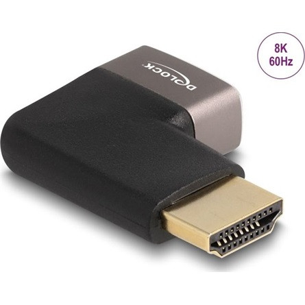 Delock HDMI 2.1 Ethernet -> HDMI 2.1 Ethernet M/F adapter fekete 90° jobb