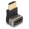 Delock HDMI 2.1 Ethernet -> HDMI 2.1 Ethernet M/F adapter fekete 90° fel