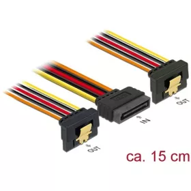   Delock SATA Power 15pin -> 2db SATA Power 15pin M/F tápkábel 0.15m