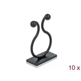   Delock Természetes kábel kötegelő öntapadó fekete 10 db