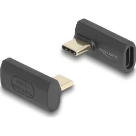   Delock USB Adapter 40 Gbps USB Type-C  PD 3.1 240 W csatlakozódugóval - csatlakozóhüvellyel, elforgatott ívelt bal / job