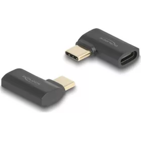   Delock USB Adapter 40 Gbps USB Type-C  PD 3.1 240 W csatlakozódugóval - csatlakozóhüvellyel, ívelt bal / jobb 8K 60 Hz
