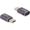Delock USB Adapter 40 Gbps USB Type-C  PD 3.1 240 W csatlakozódugóval - csatlakozóhüvellyel, portkímélővel 8K 60 Hz fém