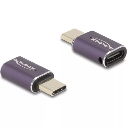 Delock USB Adapter 40 Gbps USB Type-C  PD 3.1 240 W csatlakozódugóval - csatlakozóhüvellyel, portkímélővel 8K 60 Hz fém