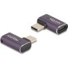 Delock USB Adapter 40 Gbps USB Type-C  PD 3.1 240 W csatlakozódugóval - csatlakozóhüvellyel, ívelt bal / jobb 8K 60 Hz f