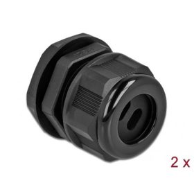   Delock Kábel tömszelence PG21 két kábelbemenettel lapos kábelekhez 2 db. Fekete