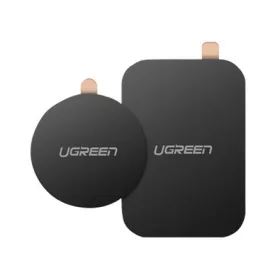   UGREEN LP123 öntapadós fémlap 2db mágneses autós tartóhoz ideális, négyzet + kör alakú, FEKETE