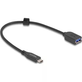   Delock USB-C 3.2 Gen2 -> USB-A 3.2 Gen 2 M/F adatkábel 0.25m fekete