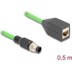   Delock Kábel M12 A kódolt 8 tűs apa - RJ45 anya PUR (TPU) 0,5 m