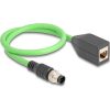 Delock Kábel M12 A kódolt 8 tűs apa - RJ45 anya PUR (TPU) 0,5 m