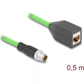   Delock Kábel M12 X kódolt 8 tűs apa - RJ45 anya PUR (TPU) 0,5 m