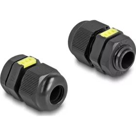   Delock M12 kábel tömlőszelence ventillációval, IP68 por és vízhatlan fekete 2 db.