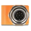 Delock M12 A-kódolt adapter 8 tűs apa - RJ45 anya Cat.5e beszerelő mélyedéssel egyenes, narancssárga színű