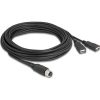 Delock M12 kábel A-kódú, 8 tűs anya- 2 x USB 2.0 A-típusú anya 5 m fekete