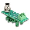 Delock M12 transzfer modul adapter 4 tűs A-kódú anya - 5 tűs sorkapocs DIN sínhez