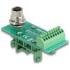 Delock M12 transzfer modul adapter 8 tűs A-kódú anya - 9 tűs sorkapocs DIN sínhez