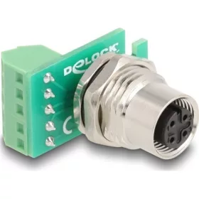   Delock M12 transzfer modul adapter 4 tűs A-kódú anya - 5 tűs sorkapocs installáláshoz
