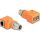 Delock M12 A-kódolt adapter 8 tűs anya - RJ45 anya Cat.5e beszerelő mélyedéssel, 90 -ban hajlított, narancssárga színű