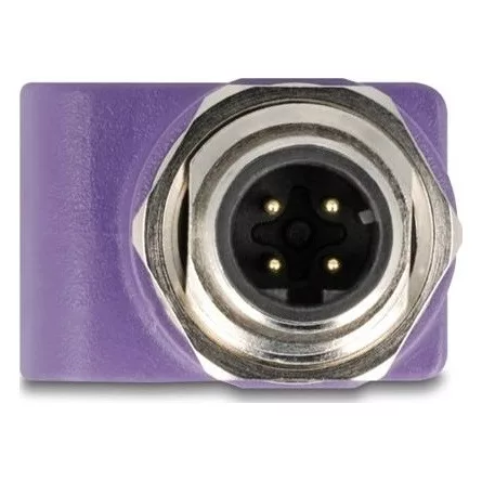 Delock M12 D-kódolt adapter 4 tűs apa - RJ45 anya Cat.5e beszerelő mélyedéssel, egyenes, lila színű