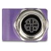 Delock M12 D-kódolt adapter 4 tűs anya - RJ45 anya Cat.5e beszerelő mélyedéssel, egyenes, lila színű