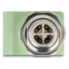Delock M12 X-kódolt adapter 8 tűs apa - RJ45 anya Cat.5e beszerelő mélyedéssel egyenes, zöld színű