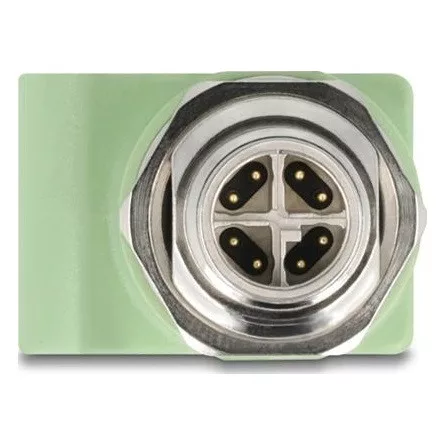 Delock M12 X-kódolt adapter 8 tűs apa - RJ45 anya Cat.5e beszerelő mélyedéssel egyenes, zöld színű