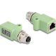 Delock M12 X-kódolt adapter 8 tűs anya - RJ45 anya Cat.5e beszerelő mélyedéssel, egyenes, zöld színű