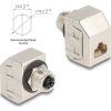 Delock M12 adapter X-kódú 8 tűs anya - RJ45 anya Cat.6A STP fém