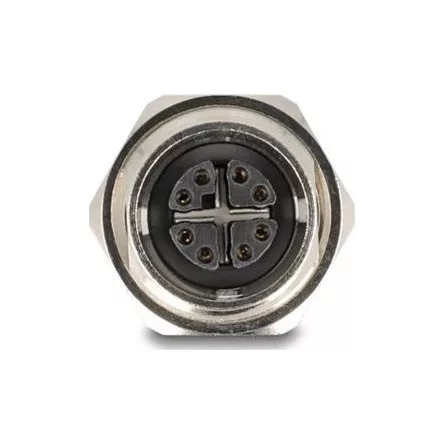 Delock M12 adapter X-kódú 8 tűs anya - RJ45 anya Cat.6A STP fém