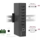 Delock Ipari Hub 7 x USB 2.0 A-típusú 15 kV ESD védelemmel és DIN sín beépítéssel