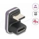 Delock USB-C  adapter 180 -os szögben 40 Gb/s PD 3.1 240 W dugasz-alakú U-alakú 8K 60 Hz fém