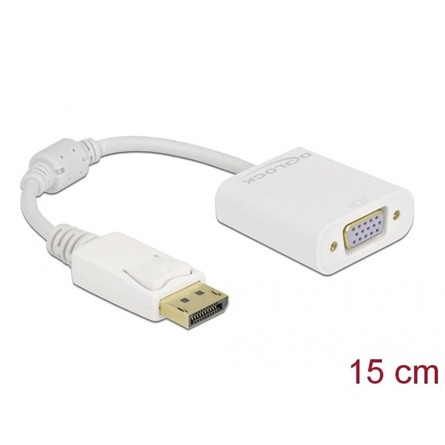 Delock DisplayPort 1.2 -> VGA M/F adapter 0.15m fehér