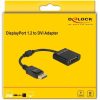 Delock DisplayPort 1.2 -> DVI-I M/F adapter 0.15m fekete