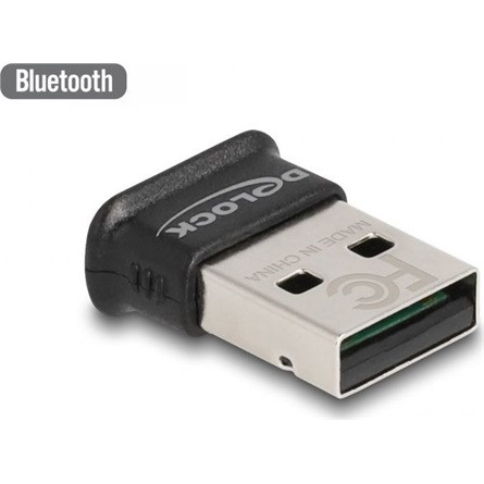 Delock USB Bluetooth 5.0 adapter class 1 mikrokialakítással - működés legfeljebb 100 méteres tartományban