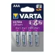 VARTA ULTRA tartós elem (AAA, LR03, 1.5V, lítium) 4db/csomag