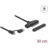 Delock USB-C 3.2 Gen1 USB-A 3.0 -> SATA 22pin M/F adatkábel 0.3m fekete