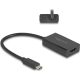 Delock USB-C -> HDMI 2.0 M/F adapter 0.15m fekete DP Alt Mode, PD 100W