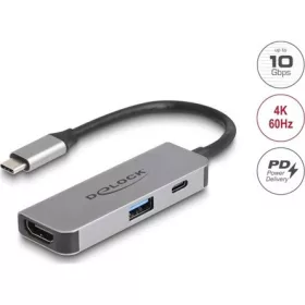   Delock USB Type-C  adapter 4K 60 Hz   s HDMI-hez A- és USB Type-C  PD 95 W porttal