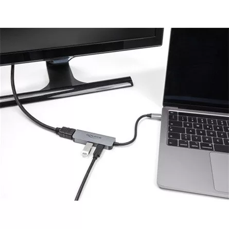 Delock USB Type-C  adapter 4K 60 Hz   s HDMI-hez A- és USB Type-C  PD 95 W porttal
