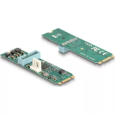 Delock Átalakító, M.2 aljzat B+M nyílással, csatlakozódugó - 2 x USB 5 Gbps A-típusú hüvely 50 cm hosszú kábellel