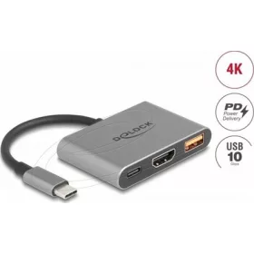   Delock USB Type-C  adapter 4K 30 Hz   s HDMI-hez A- és USB Type-C  PD 2.0 90 W porttal