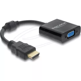 Delock Átalakító HDMI dugó - VGA aljzat fekete