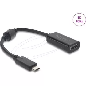   Delock USB-C / Thunderbolt -> HDMI 2.1 M/F adapter 0.2m fekete