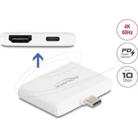   Delock USB Type-C  adapter HDMI 4K 60 Hz, USB Type-C  adatátvitel és PD 94 W támogatással