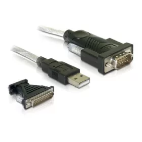   Delock USB 2.0 A -> Serial RS-232 M/M adapter 1.1m szürke +RS232 DB9 to DB25 male adapter