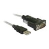 Delock USB 2.0 A -> Serial RS-232 M/M adapter 1.1m szürke +RS232 DB9 to DB25 male adapter