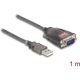 Delock 61400 USB-A 2.0 -> Serial RS-232 DB9 M/M adatkábel 1m szürke